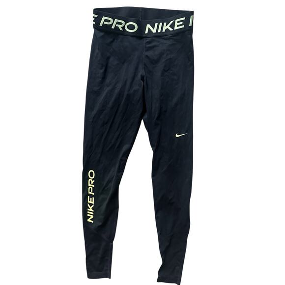Nike Pro Women's Xs DRI-FIT Athletic Training Running Fitness Black Leggings SZ - Picture 1 of 2